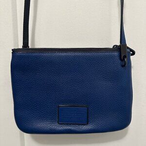 Marc By Marc Jacobs Royal Blue Leather Ligero Double Percy Crossbody Bag